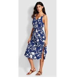 Seafolly Australia The Florence Maxi Dress in Blue Opal Sz Small